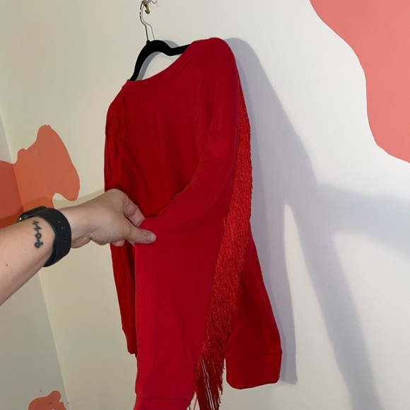 Levi’s red fringe sweatshirt size M - Picture 6 of 7